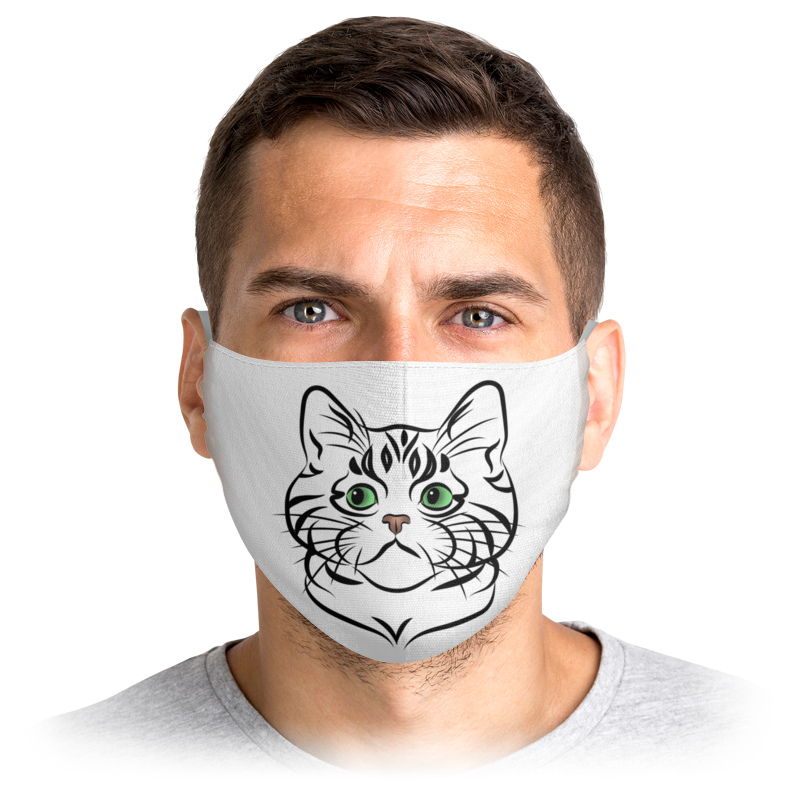printio маска лицевая кот чеширский Printio Маска лицевая Серьезный кот