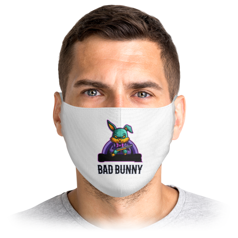 Printio Маска лицевая Защитная маска с принтом bad bunny бибер 96214 маска защитная мастер biber 96214 маска защитная мастер