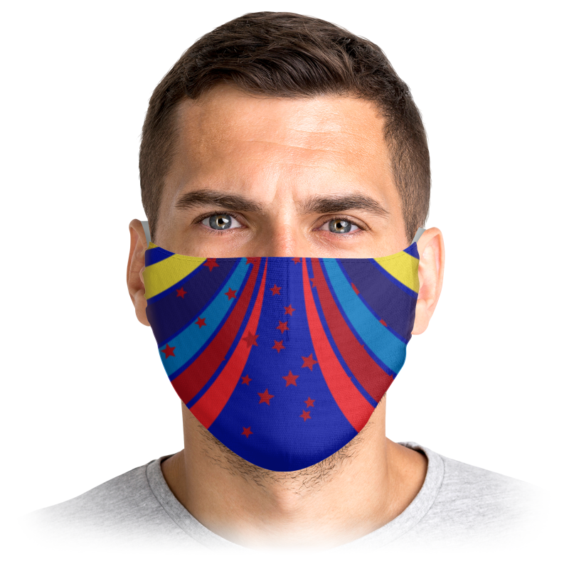 Printio Маска лицевая Цветная полосатая абстракция printio маска для сна цветная абстракция