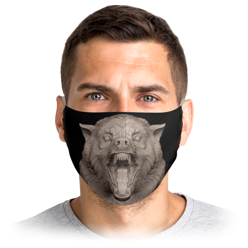 printio маска лицевая волк из слоновой кости Printio Маска лицевая волк из слоновой кости