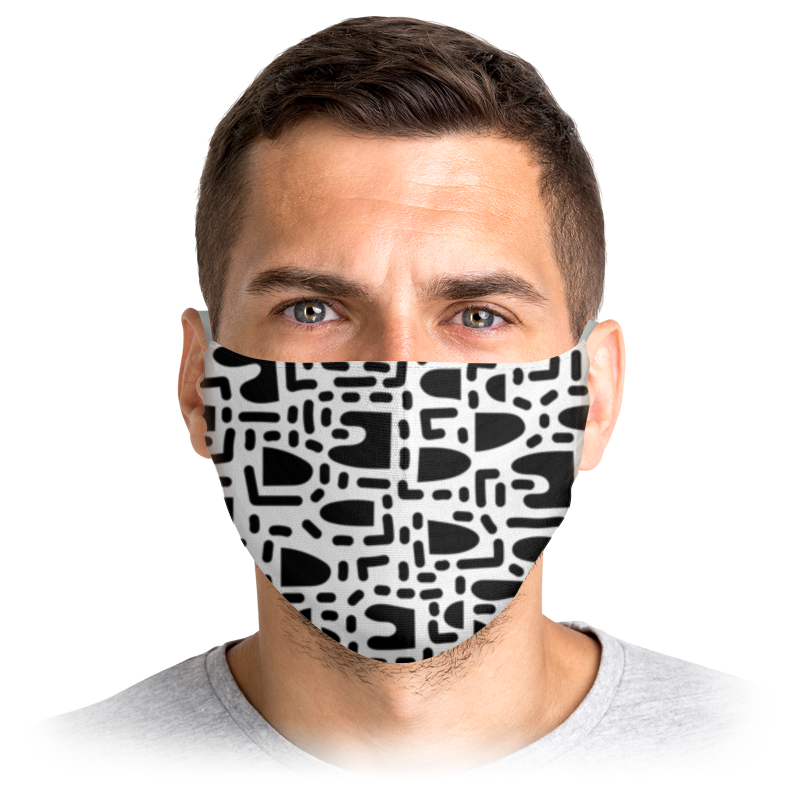 Printio Маска лицевая Черно-белая абстракция printio маска лицевая белая маска