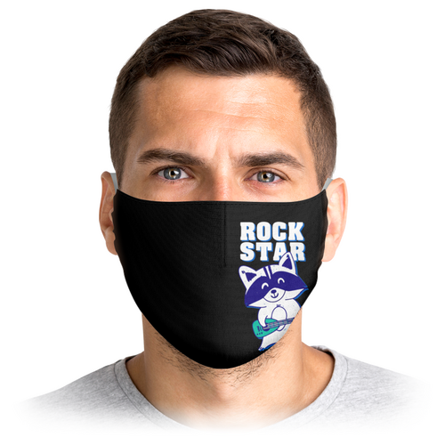 Заказать маски в Москве. Маска лицевая Енотик  от T-shirt print  - готовые дизайны и нанесение принтов.