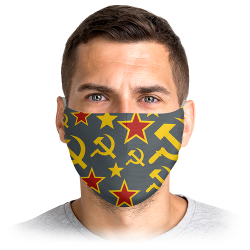 Заказать маски в Москве. Маска лицевая Вирусу НЕТ от T-shirt print  - готовые дизайны и нанесение принтов.