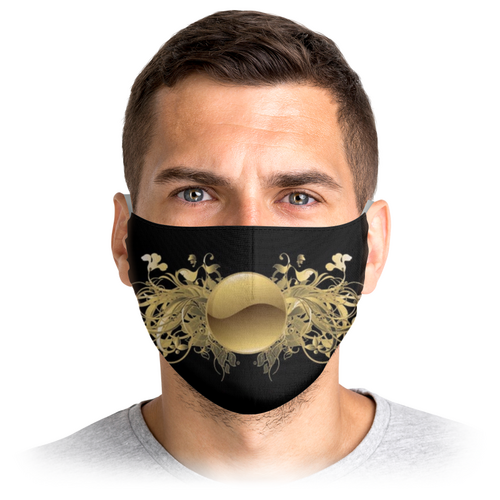 Заказать маски в Москве. Маска лицевая Золото на черном от Apfelbaum - готовые дизайны и нанесение принтов.