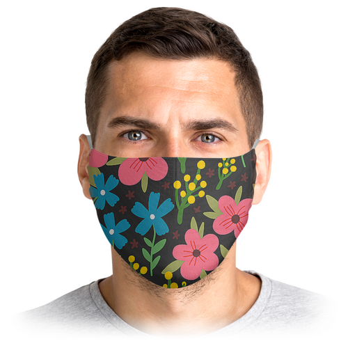 Заказать маски в Москве. Маска лицевая Цветы  от ПРИНТЫ ПЕЧАТЬ  - готовые дизайны и нанесение принтов.