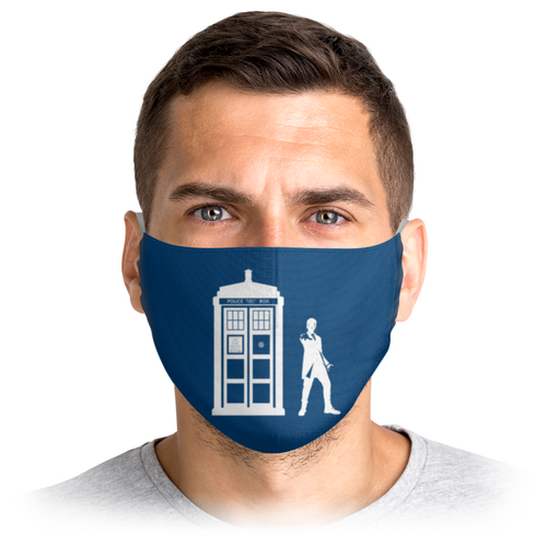 Заказать маски в Москве. Маска лицевая Доктор Кто от GeekFox  - готовые дизайны и нанесение принтов.