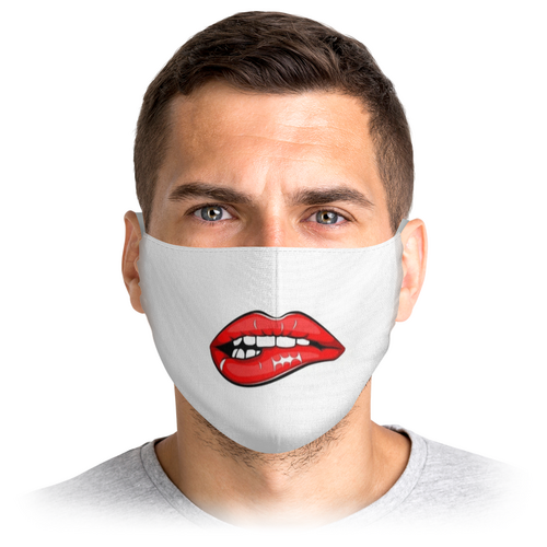 Заказать маски в Москве. Маска лицевая Чувственные губы от raketabonus@yandex.ru - готовые дизайны и нанесение принтов.