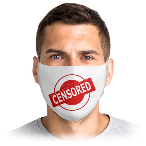 Заказать маски в Москве. Маска лицевая Цензура от MariYang  - готовые дизайны и нанесение принтов.