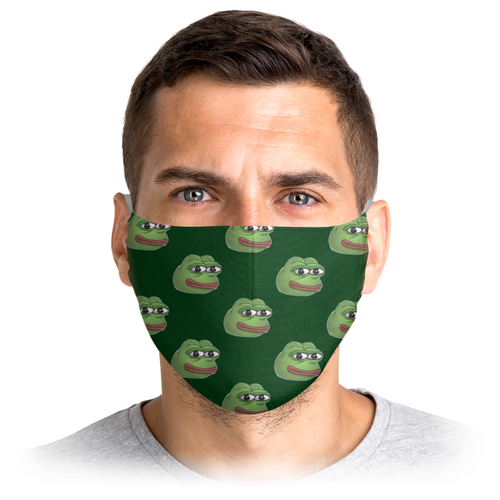 Заказать маски в Москве. Маска лицевая Pepe Frog - Лягушонок Пепе от aaa.kus28@gmail.com - готовые дизайны и нанесение принтов.