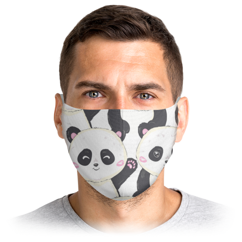 Заказать маски в Москве. Маска лицевая Панда от queen  - готовые дизайны и нанесение принтов.