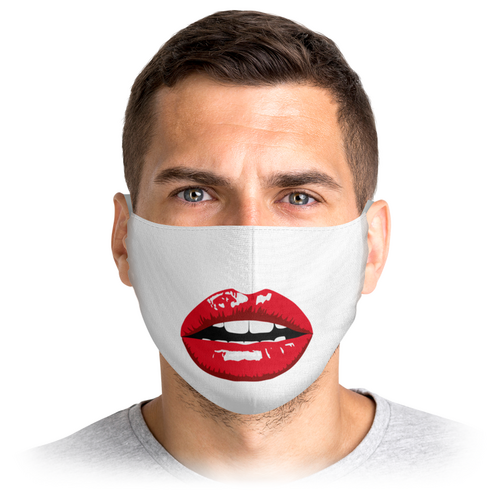 Заказать маски в Москве. Маска лицевая Красные губы от reut.94@mail.ru - готовые дизайны и нанесение принтов.