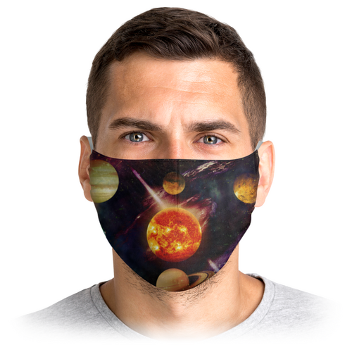 Заказать маски в Москве. Маска лицевая Космос от T-shirt print  - готовые дизайны и нанесение принтов.