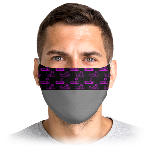 Заказать маски в Москве. Маска лицевая Twitch от THE_NISE  - готовые дизайны и нанесение принтов.