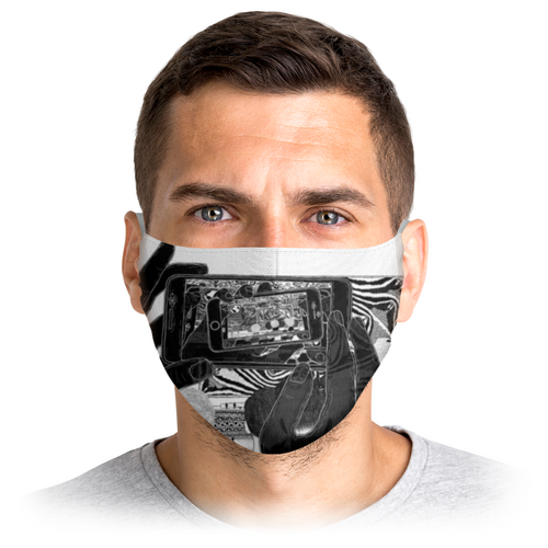 Заказать маски в Москве. Маска лицевая Фрактальный ракурс от YuG Atn - готовые дизайны и нанесение принтов.