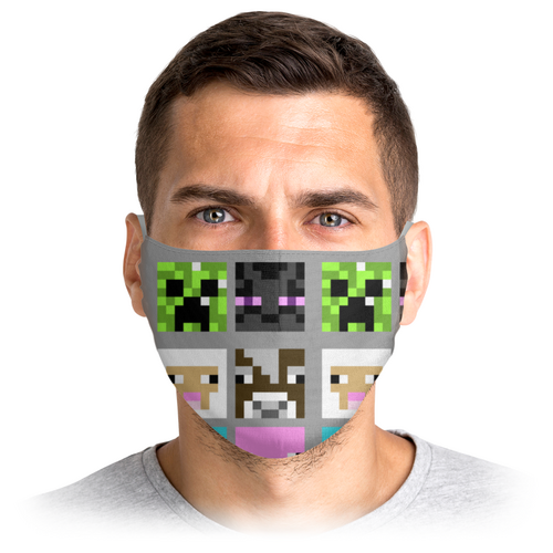 Заказать маски в Москве. Маска лицевая Майнкрафт Minecraft от MariYang  - готовые дизайны и нанесение принтов.