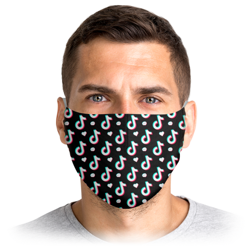 Заказать маски в Москве. Маска лицевая Tik Tok(тик ток)   от T-shirt print  - готовые дизайны и нанесение принтов.