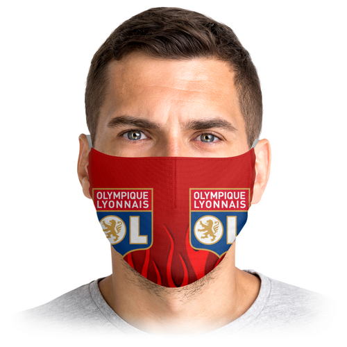 Заказать маски в Москве. Маска лицевая Olympique Lyonnais от THE_NISE  - готовые дизайны и нанесение принтов.