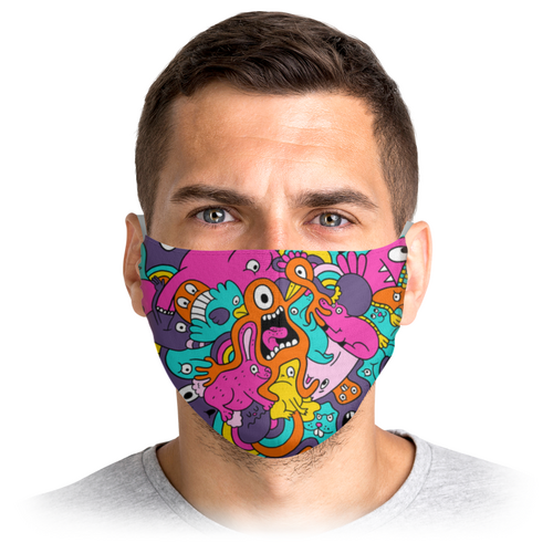 Заказать маски в Москве. Маска лицевая Psychedelic Monsters от Jimmy Flash - готовые дизайны и нанесение принтов.