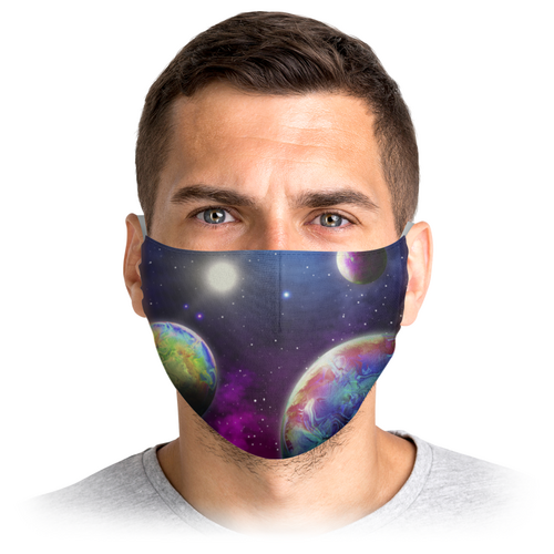 Заказать маски в Москве. Маска лицевая Вселенная с тобой от The Spaceway  - готовые дизайны и нанесение принтов.