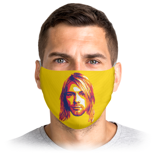 Заказать маски в Москве. Маска лицевая Kurt Cobain от Jimmy Flash - готовые дизайны и нанесение принтов.