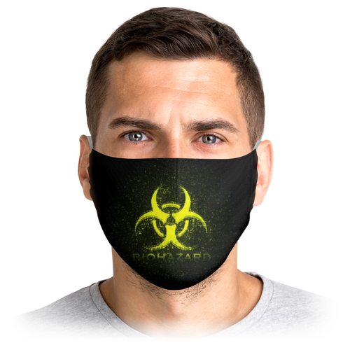 Заказать маски в Москве. Маска лицевая Биологическая опасность от YellowCloverShop - готовые дизайны и нанесение принтов.