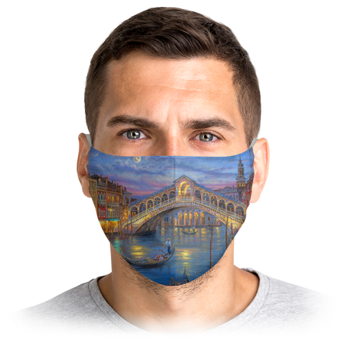 Заказать маски в Москве. Маска лицевая Венеция Гранд канал  от T-shirt print  - готовые дизайны и нанесение принтов.