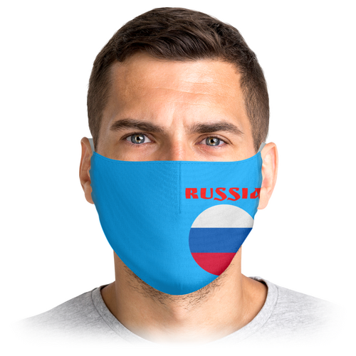Заказать маски в Москве. Маска лицевая Россия от T-shirt print  - готовые дизайны и нанесение принтов.
