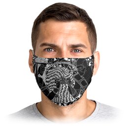 Заказать маски в Москве. Маска лицевая Файтинговая от YuG Atn - готовые дизайны и нанесение принтов.