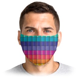 Заказать маски в Москве. Маска лицевая Разноцветные пиксели от MariYang  - готовые дизайны и нанесение принтов.
