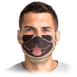 Заказать маски в Москве. Маска лицевая здоровый мопс от MILK - готовые дизайны и нанесение принтов.