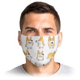 Заказать маски в Москве. Маска лицевая Корги Собака от MariYang  - готовые дизайны и нанесение принтов.