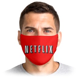 Заказать маски в Москве. Маска лицевая Netflix от Павел Павел - готовые дизайны и нанесение принтов.