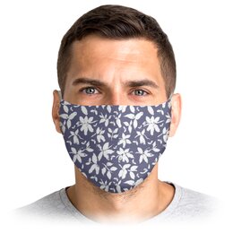 Заказать маски в Москве. Маска лицевая Пыльный синий от Ира Даненко - готовые дизайны и нанесение принтов.