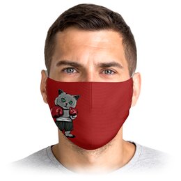Заказать маски в Москве. Маска лицевая Котик боксер от T-shirt print  - готовые дизайны и нанесение принтов.