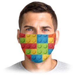 Заказать маски в Москве. Маска лицевая Лего     от Nos  - готовые дизайны и нанесение принтов.