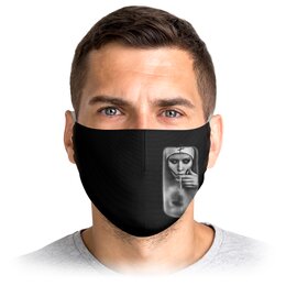 Заказать маски в Москве. Маска лицевая Вирусу НЕТ  от T-shirt print  - готовые дизайны и нанесение принтов.