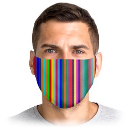 Заказать маски в Москве. Маска лицевая Разноцветные Полосы от MariYang  - готовые дизайны и нанесение принтов.