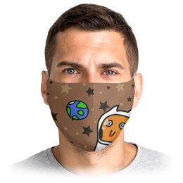 Заказать маски в Москве. Маска лицевая Лiс в космосе от ALN  shop - готовые дизайны и нанесение принтов.