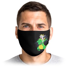 Заказать маски в Москве. Маска лицевая Вирусу НЕТ! от T-shirt print  - готовые дизайны и нанесение принтов.
