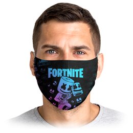 Заказать маски в Москве. Маска лицевая FORTNITE MARSHMELLO от geekbox - готовые дизайны и нанесение принтов.