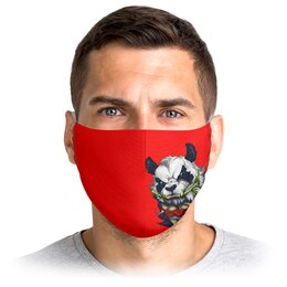Заказать маски в Москве. Маска лицевая Bad Panda от T-shirt print  - готовые дизайны и нанесение принтов.
