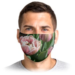 Заказать маски в Москве. Маска лицевая Тюльпаны от Anstey  - готовые дизайны и нанесение принтов.