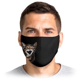 Заказать маски в Москве. Маска лицевая Котик   от T-shirt print  - готовые дизайны и нанесение принтов.