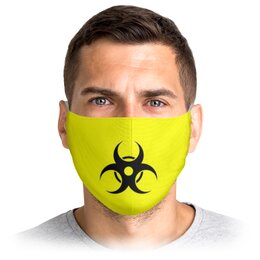 Заказать маски в Москве. Маска лицевая Биологическая опасность от YellowCloverShop - готовые дизайны и нанесение принтов.
