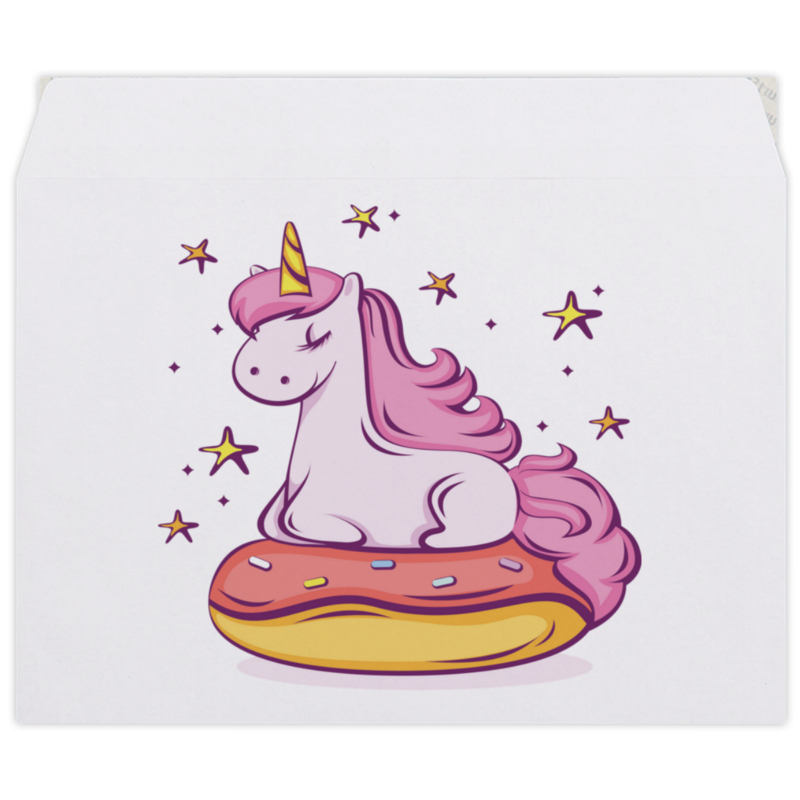 printio футболка оверсайз unicorn donut Printio Конверт средний С5 Unicorn donut