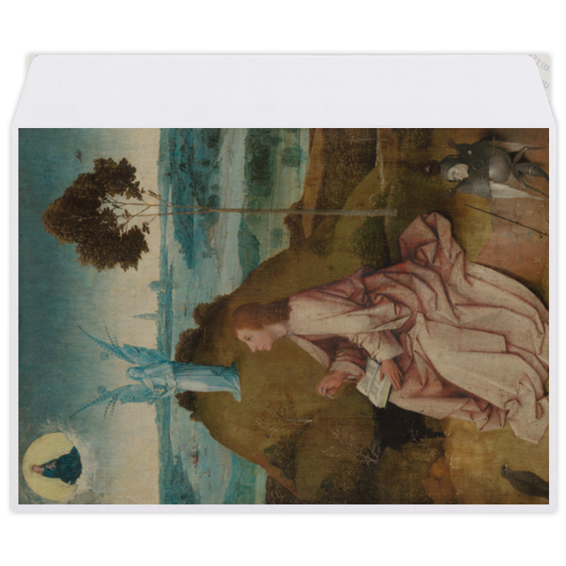 Printio Конверт средний С5 Святой иоанн на патмосе (картина босха) рисунок на ткани для вышивания бисером святой мученик иоанн воин размер 15 21 см