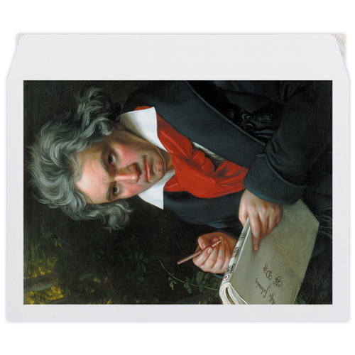 Заказать конверт в Москве. Конверт средний С5 Портрет Бетховена (кисти Карла Штилера) от trend - готовые дизайны и нанесение принтов.