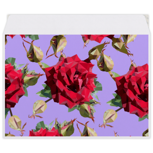 Заказать конверт в Москве. Конверт средний С5 Rose Low Poly vector от natulia_hatulia@yahoo.com - готовые дизайны и нанесение принтов.