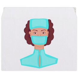 Заказать конверт в Москве. Конверт средний С5 Медсестра в маске от Stil na yarkosti - готовые дизайны и нанесение принтов.