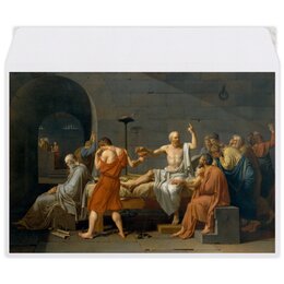 Заказать конверт в Москве. Конверт средний С5 Смерть Сократа (картина Жака-Луи Давида) от trend - готовые дизайны и нанесение принтов.
